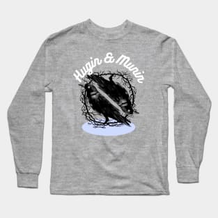 Hugin a munin, Huginn and Muninn Nordic Odin Norse God ravens Long Sleeve T-Shirt